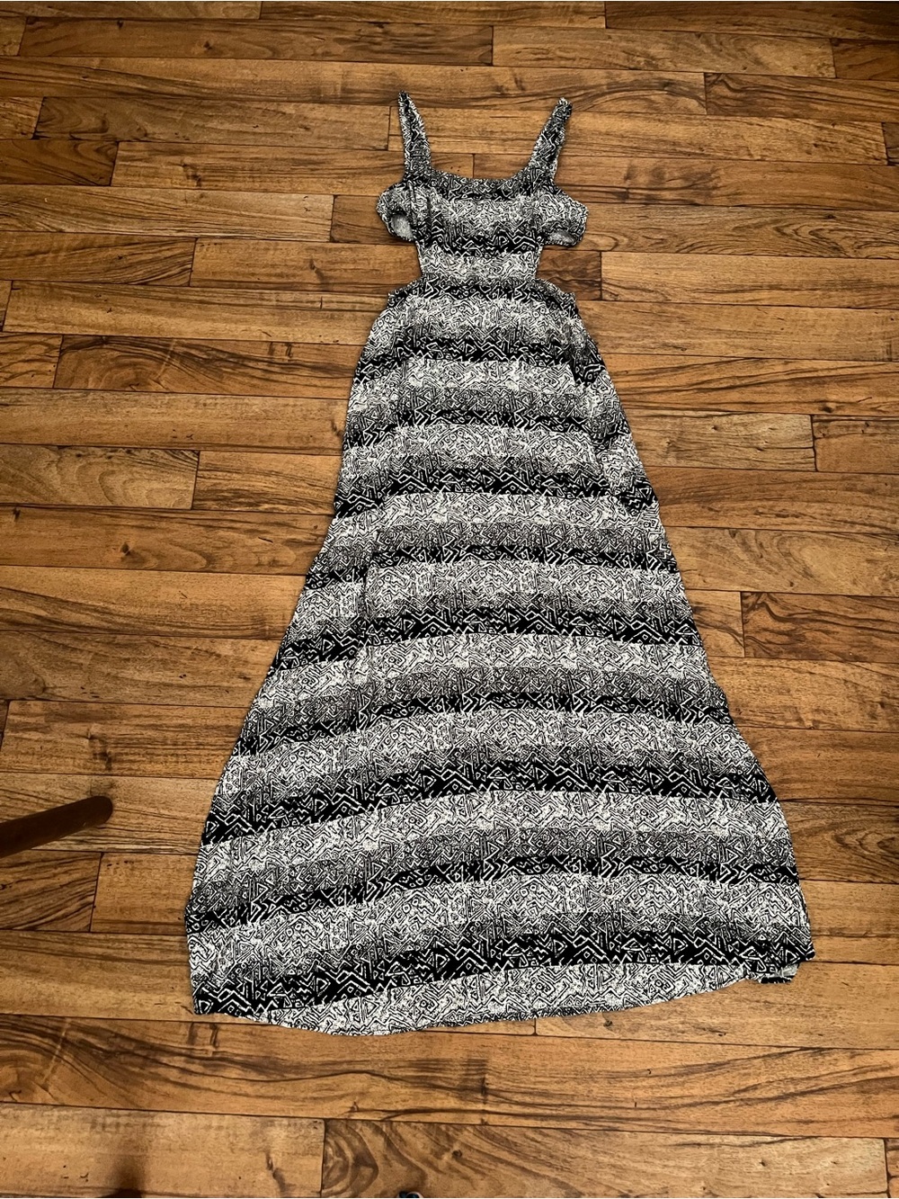 Moa Moa Black White Cutout Back Maxi Dress Size M